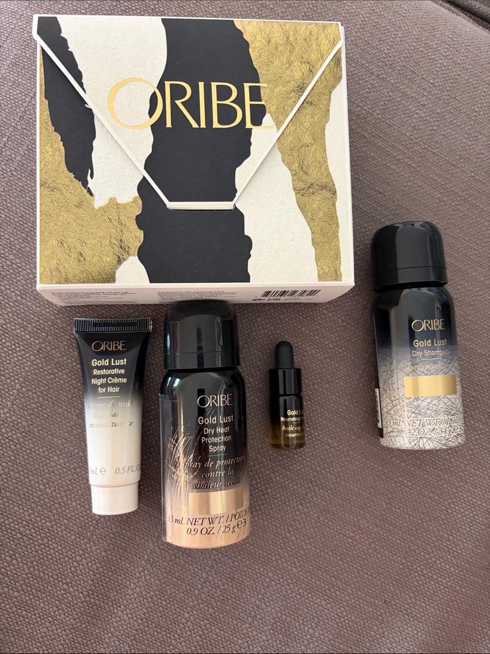 NEW Oribe Gold Lust Sample Size Dry Shampoo, Dry Heat Protect, Night Cream, Oil